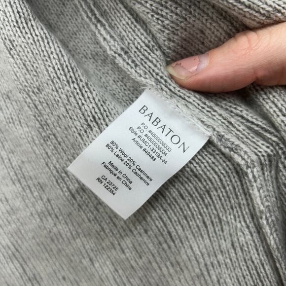 Aritzia Babaton Gray Wool Cashmere Open Front Knit Cardigan Sweater Small Cozy - Picture 7 of 7